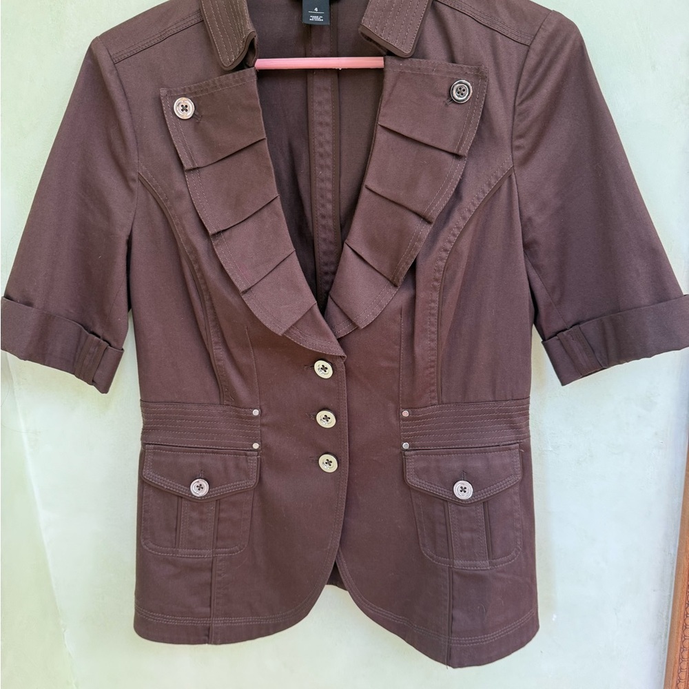 White House Black Market Brown Short Sleeve Women's Blazer